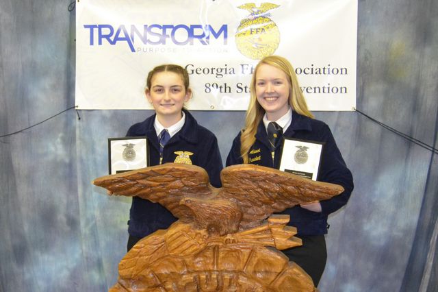 Allie Royston and Grace Adcock State Agriscience Champions Food Products and Processing Systems Division 2
